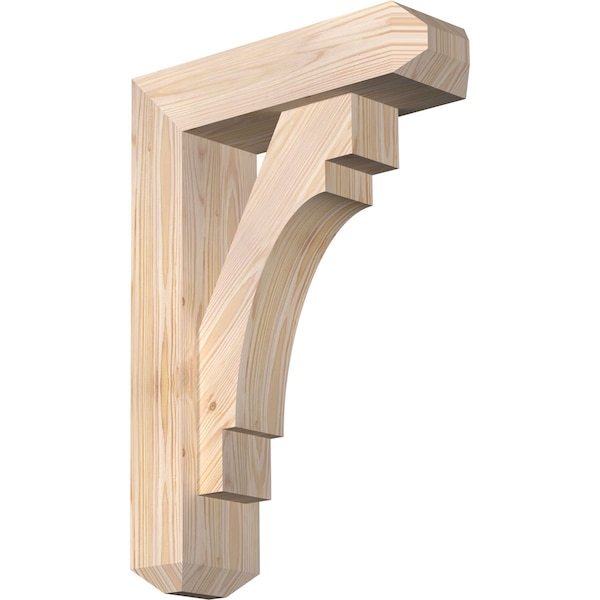 Ekena Millwork Merced Craftsman Smooth Bracket w/ Offset Brace, Douglas Fir, 5 1/2"W x 18"D x 26"H BKT0604X18X26MRC04SDF - main